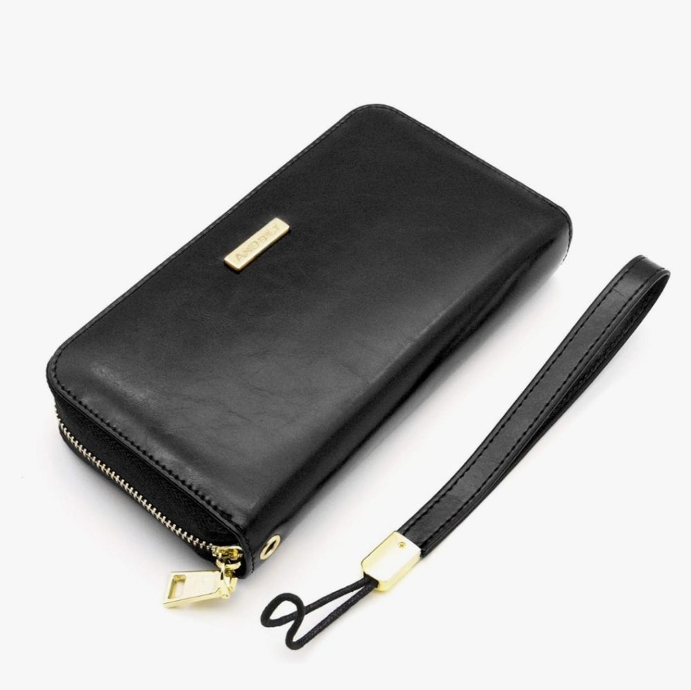 ANDOILT Genuine Leather Wallet for Women Men RFID Blocking Credit Card Holder
